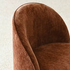 Sedia da pranzo con ruote in ciniglia – Set da 2 | Beige / Nero / Marrone / Verde salvia / Verde oliva / Terra / Brie