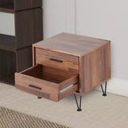 Royal Hampton 2 Drawers Wood Nightstand By Deoss, Brown