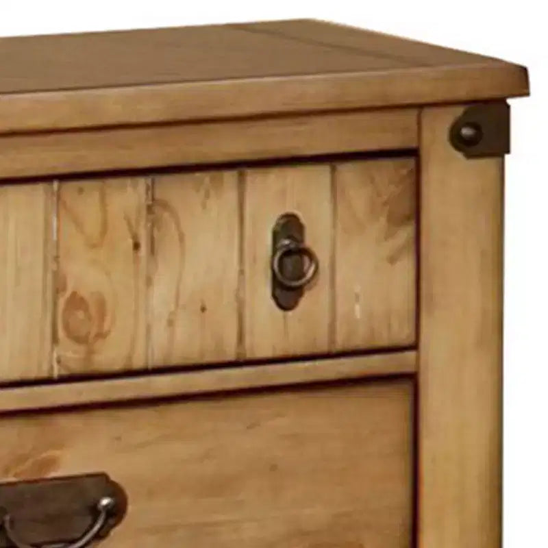 Comodino in legno marrone con presa USB, singolo