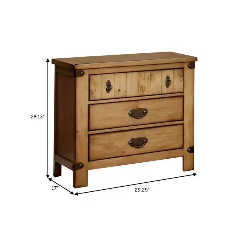 Comodino in legno marrone con presa USB, singolo