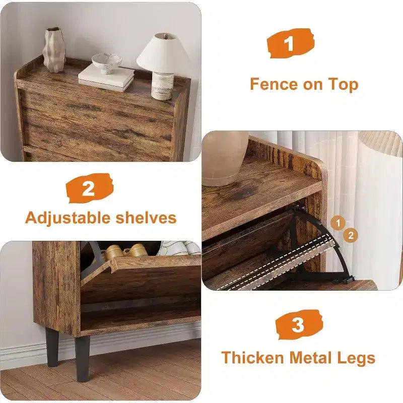 Scarpiera a cassetti a ribalta – Nero / Marrone / Grigio / Bianco / Color legno – Contiene 18–24 paia