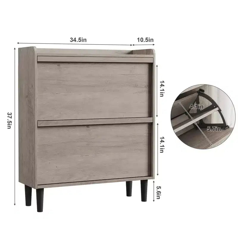 Scarpiera a cassetti a ribalta – Nero / Marrone / Grigio / Bianco / Color legno – Contiene 18–24 paia
