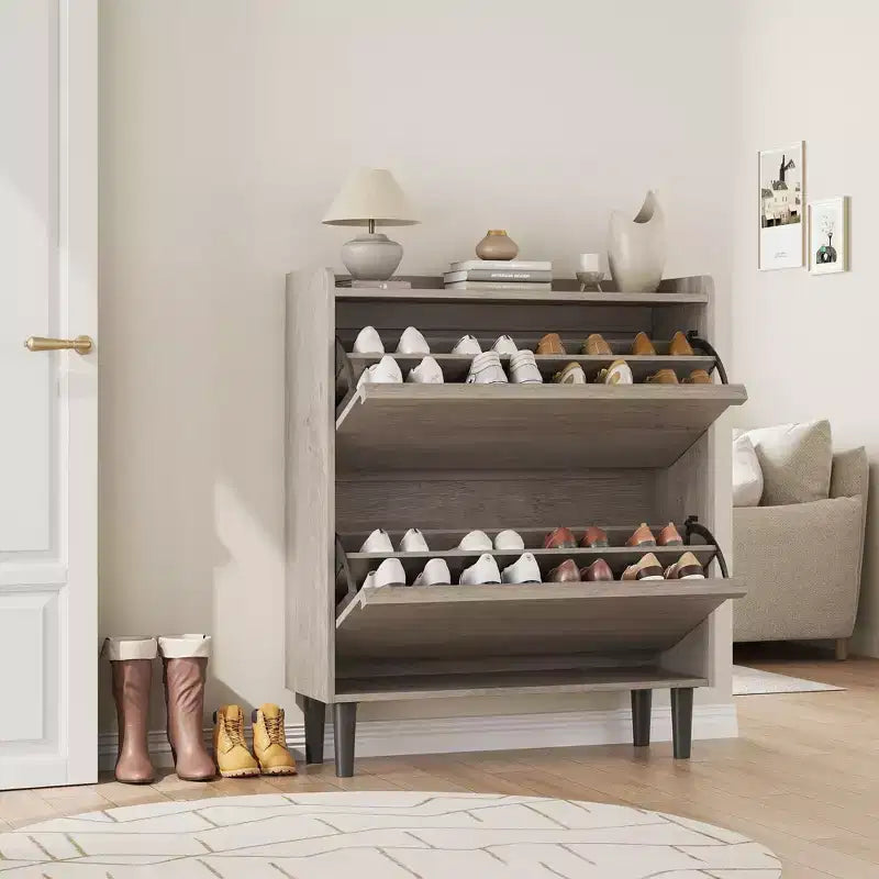 Scarpiera a cassetti a ribalta – Nero / Marrone / Grigio / Bianco / Color legno – Contiene 18–24 paia