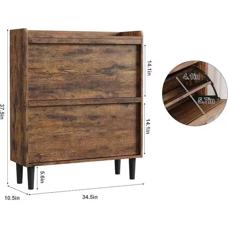 Scarpiera a cassetti a ribalta – Nero / Marrone / Grigio / Bianco / Color legno – Contiene 18–24 paia