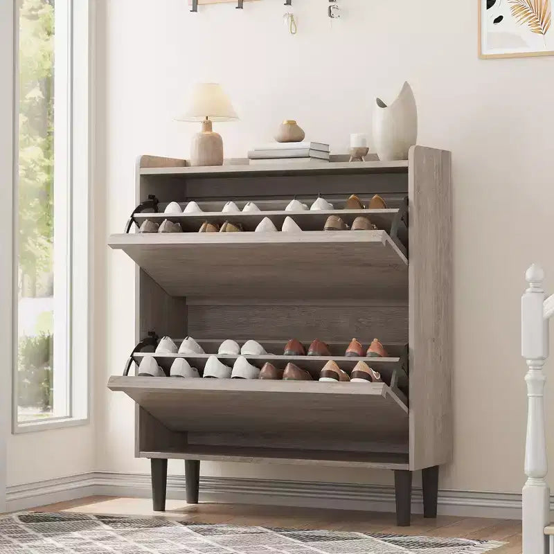 Scarpiera a cassetti a ribalta – Nero / Marrone / Grigio / Bianco / Color legno – Contiene 18–24 paia
