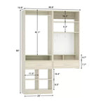 Set di armadi a 2 unità beige/bianco con organizer a muro, per 2 utenti