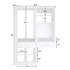 Set di armadi a 2 unità beige/bianco con organizer a muro, per 2 utenti