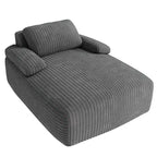 Divano Letto Chaise Longue in Velluto a Coste Grigio – 1 Posto