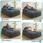 Divano Letto Chaise Longue in Velluto a Coste Grigio – 1 Posto