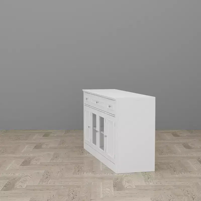 Madia da pranzo moderna con 4 ante e 3 cassetti, colore bianco