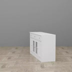 Madia da pranzo moderna con 4 ante e 3 cassetti, colore bianco