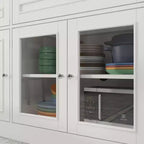 Madia da pranzo moderna con 4 ante e 3 cassetti, colore bianco