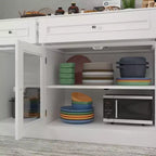 Madia da pranzo moderna con 4 ante e 3 cassetti, colore bianco