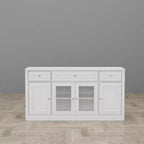 Madia da pranzo moderna con 4 ante e 3 cassetti, colore bianco