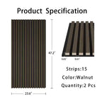 Pannelli murali acustici in impiallacciatura di legno beige/nera/marrone, stile piatto, set da 2