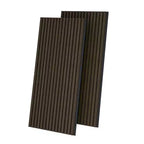 Pannelli murali acustici in impiallacciatura di legno beige/nera/marrone, stile piatto, set da 2