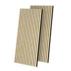 Pannelli murali acustici in impiallacciatura di legno beige/nera/marrone, stile piatto, set da 2