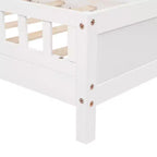 Letto singolo grigio/bianco con testiera a libreria, luce a LED e sponde di protezione – Adatto per 1