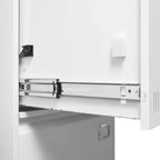 Classificatore metallico bianco a 2 cassetti con serratura – 1 persona, sotto la scrivania