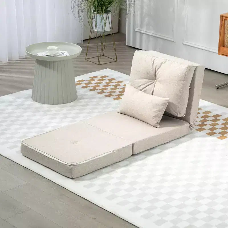 Sedia da pavimento convertibile beige/grigio scuro, 1 posto