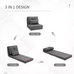 Sedia da pavimento convertibile beige/grigio scuro, 1 posto