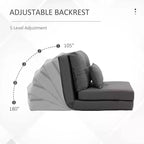 Sedia da pavimento convertibile beige/grigio scuro, 1 posto