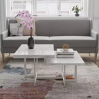 GDFStudio Verona Two-Tier Manufactured Wood Coffee Table with Metal Base