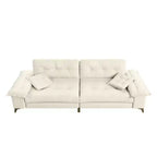 Divano Cloud a 4 posti in ciniglia beige/grigio scuro con braccioli rimovibili