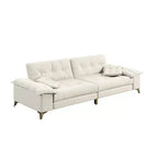 Divano Cloud a 4 posti in ciniglia beige/grigio scuro con braccioli rimovibili