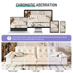Divano Cloud a 4 posti in ciniglia beige/grigio scuro con braccioli rimovibili