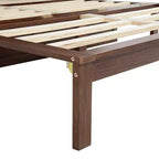 Letto a scomparsa matrimoniale una piazza e mezza (queen) Espresso/Noce con pannello in rattan - 1 persona