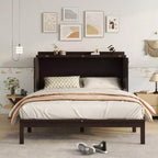 Letto a scomparsa matrimoniale una piazza e mezza (queen) Espresso/Noce con pannello in rattan - 1 persona