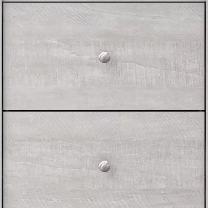 Comodino a 2 cassetti in rovere nero/rovere grigio polvere/rovere nodoso, set da 2