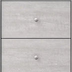 Comodino a 2 cassetti in rovere nero/rovere grigio polvere/rovere nodoso, set da 2