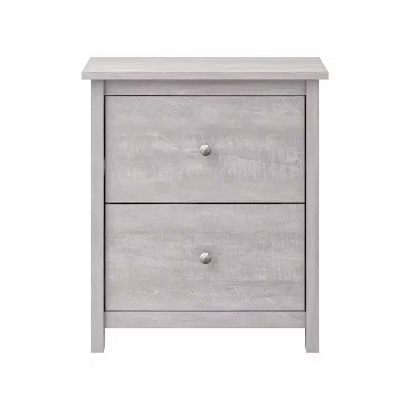 Comodino a 2 cassetti in rovere nero/rovere grigio polvere/rovere nodoso, set da 2