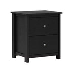 Comodino a 2 cassetti in rovere nero/rovere grigio polvere/rovere nodoso, set da 2