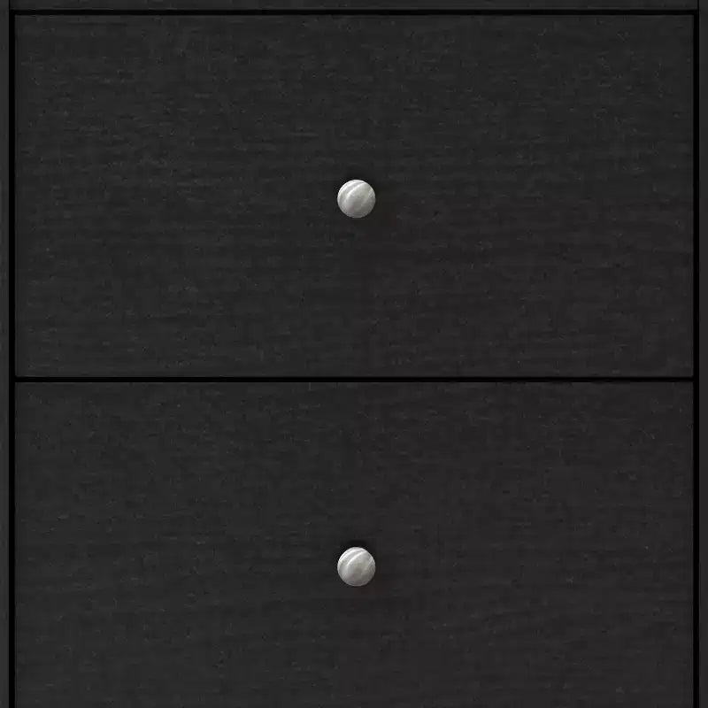 Comodino a 2 cassetti in rovere nero/rovere grigio polvere/rovere nodoso, set da 2