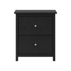 Comodino a 2 cassetti in rovere nero/rovere grigio polvere/rovere nodoso, set da 2