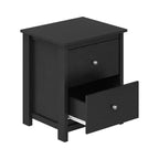 Comodino a 2 cassetti in rovere nero/rovere grigio polvere/rovere nodoso, set da 2