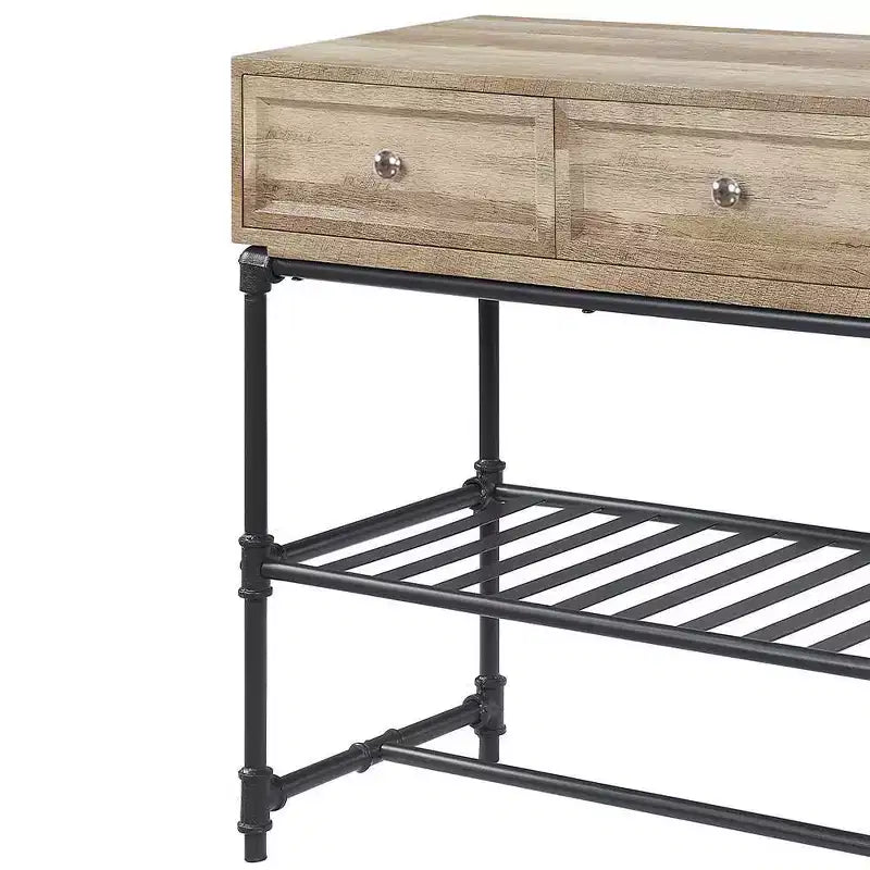 Tavolino nero e beige, 3 cassetti, per 1 persona