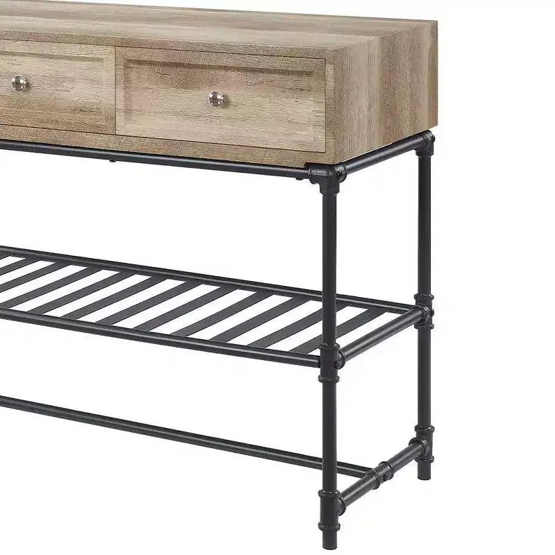 Tavolino nero e beige, 3 cassetti, per 1 persona