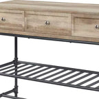Tavolino nero e beige, 3 cassetti, per 1 persona