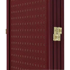 Paravento pieghevole a 4 pannelli in pegboard, nero/naturale/rosso/bianco – monouso