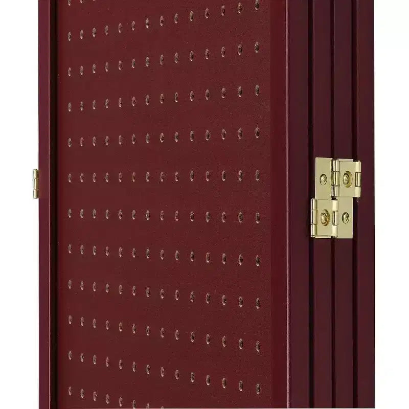 Paravento pieghevole a 4 pannelli in pegboard, nero/naturale/rosso/bianco – monouso