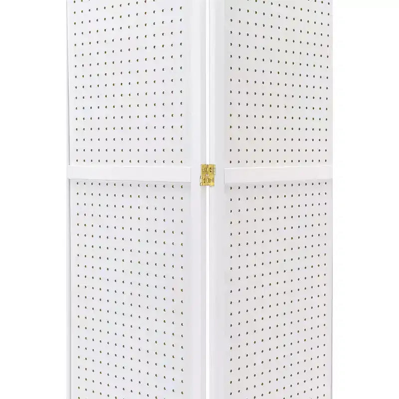 Paravento pieghevole a 4 pannelli in pegboard, nero/naturale/rosso/bianco – monouso