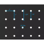 Paravento pieghevole a 4 pannelli in pegboard, nero/naturale/rosso/bianco – monouso