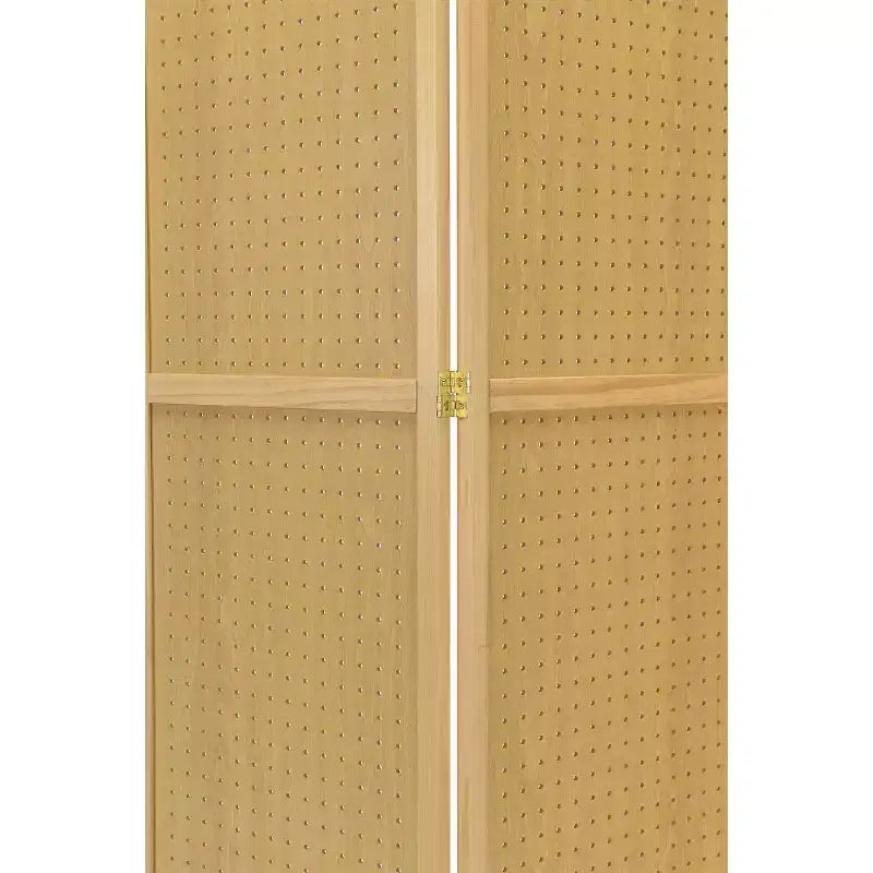 Paravento pieghevole a 4 pannelli in pegboard, nero/naturale/rosso/bianco – monouso
