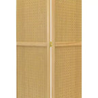 Paravento pieghevole a 4 pannelli in pegboard, nero/naturale/rosso/bianco – monouso
