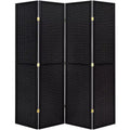 Paravento pieghevole a 4 pannelli in pegboard, nero/naturale/rosso/bianco – monouso