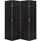 Paravento pieghevole a 4 pannelli in pegboard, nero/naturale/rosso/bianco – monouso